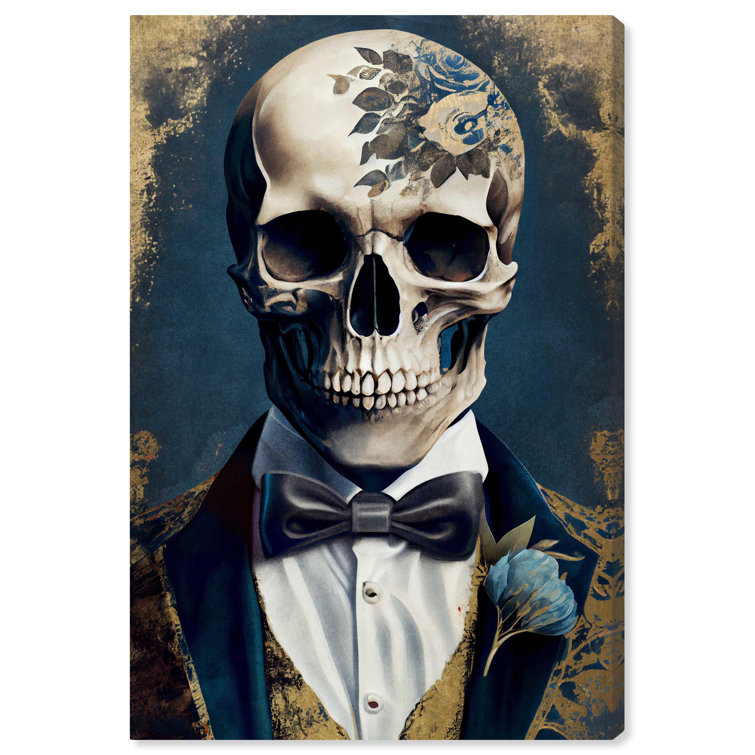 Notori Art Golden Navy Skull Canvas Art Prints by Notoriart Wayfair
